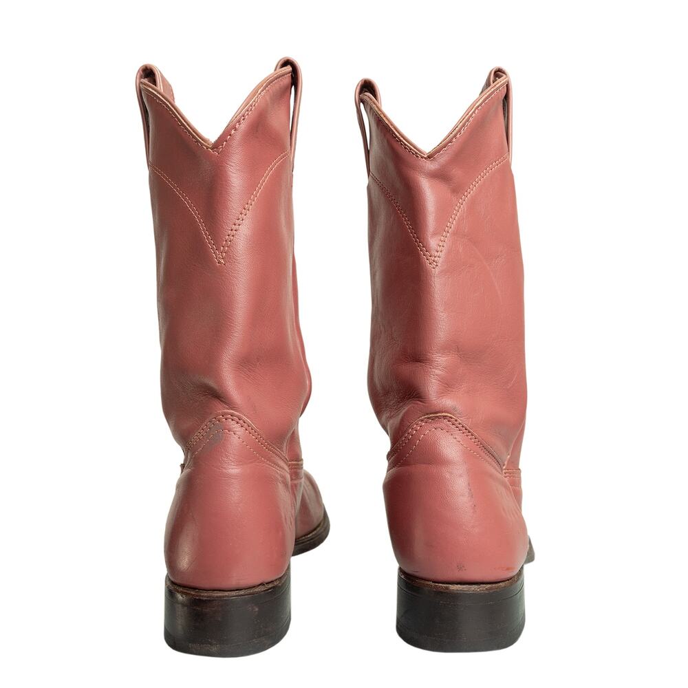 Rare Vintage Americana Dusty Rose Wrangler Leather Cowgirl boots Made in USA - 8 - Picture 7 of 13